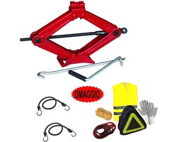 Noodkit Auto - Gereedschapset - Pechondersteuning - Met Schaarkrik - 2 Ton - Zwart