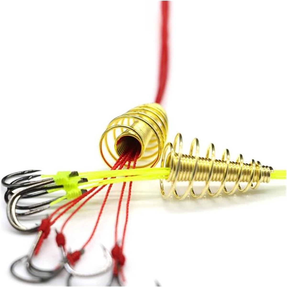 Vis Haken Set - Vissen Accessoires - Vissen Vangen - Roestvrijstalen Veren - 4 Set Kralen - Rood