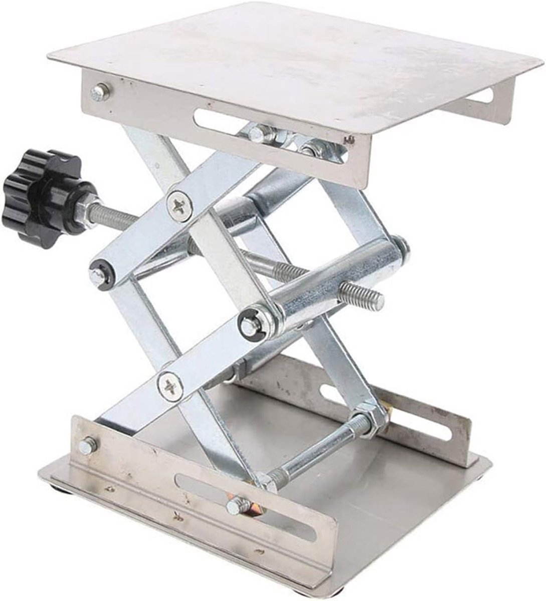 Hefplatform Werkbank - Router Lift - Houtbewerking Graveren - Roestvrijstaal Constructie - 100 x 100 mm - Zilver