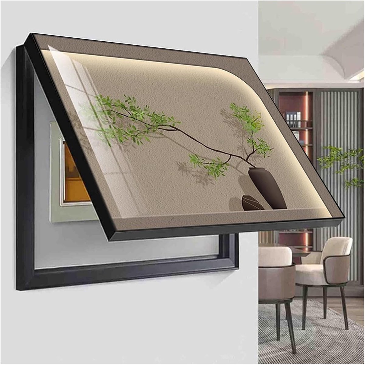 Meterkast Decoratie - Zekeringkast Afdekking - Interieur Verfraaien - Waterdicht PS Frame - Diverse Maten - Zwart