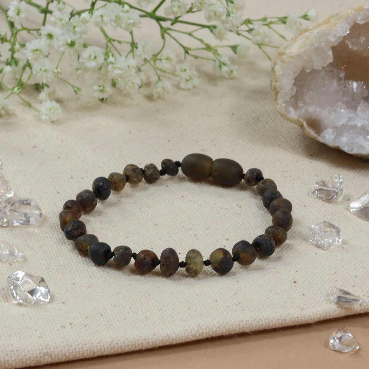 Baby Natura - Barnsteen Armband - Baby/peuter - Green - Unpolished - 14 cm