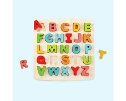 Hape Alfabet Puzzel met Hoofdletters – 27-delig houten letterpuzzel voor kinderen vanaf 3 jaar