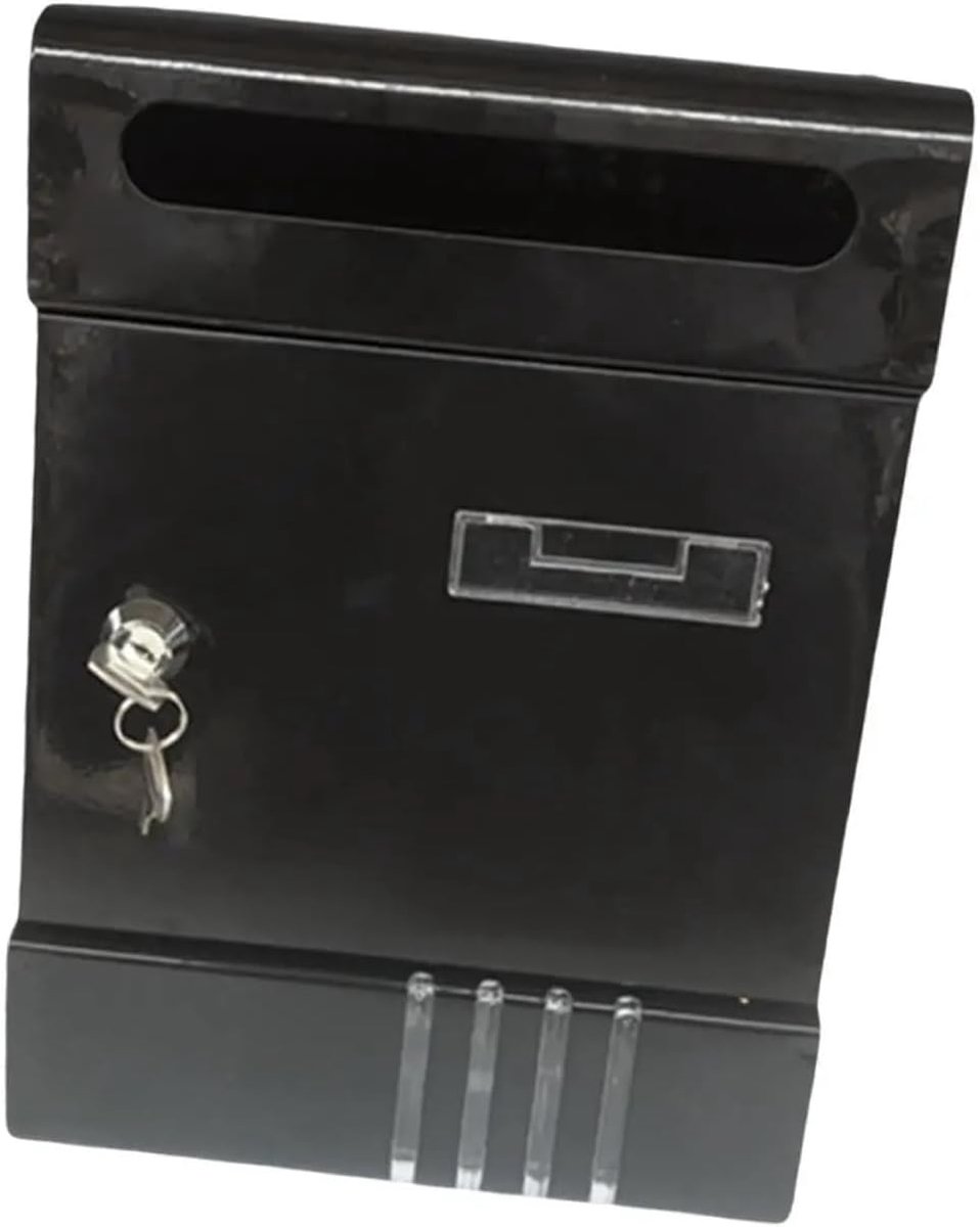 Brievenbus Muurbevestiging - Buitenpostbak - Post Ontvangen - Weerbestendig Metaal - 20.5 cm x 6.5 cm x 29.1 cm - Zwart
