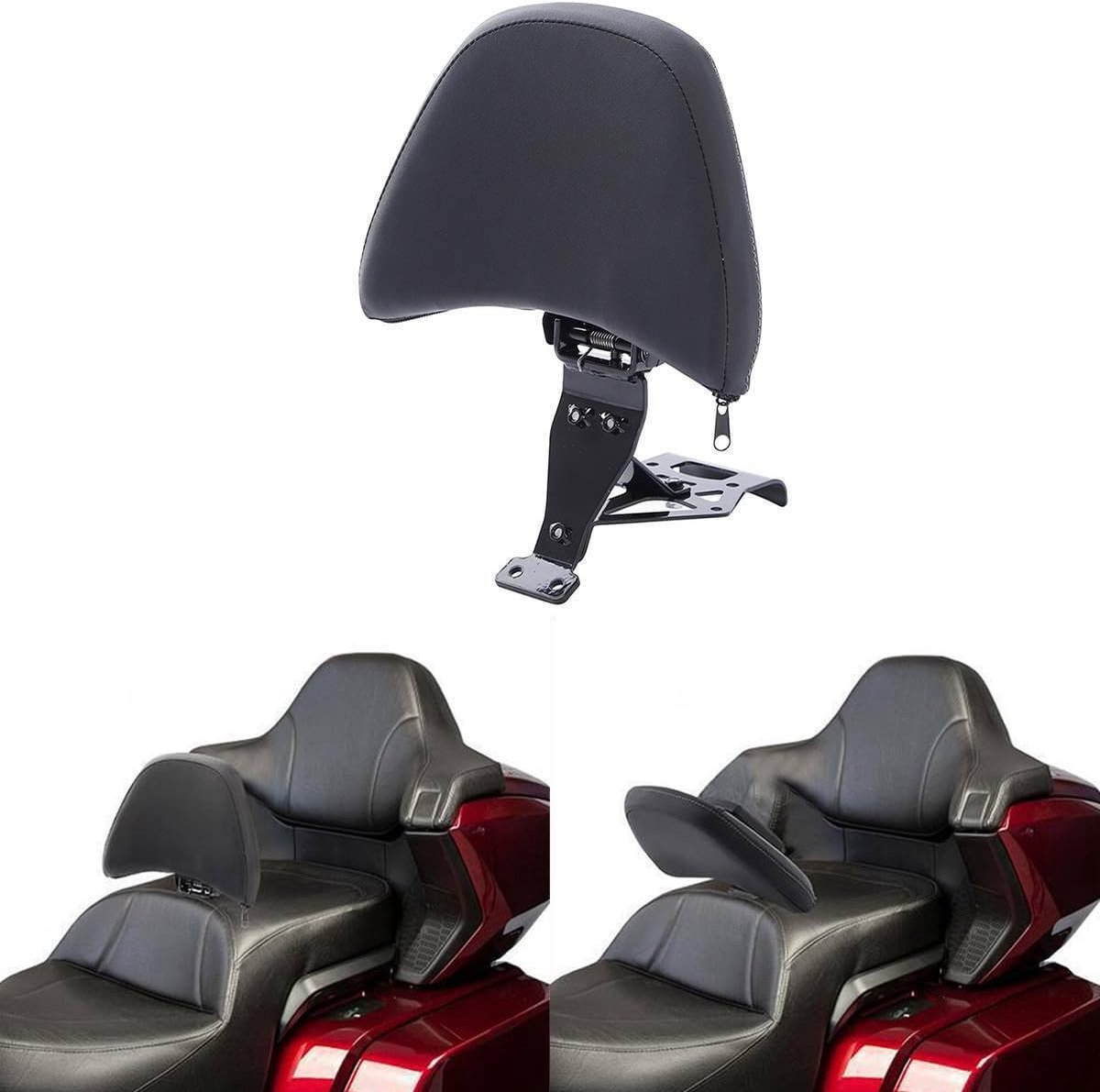 Motorfiets Rugleuning - Rijder Steun - Comfortabel Rijden - Uniek Draaibaar Ontwerp - Voor Honda GL1800 - Zwart