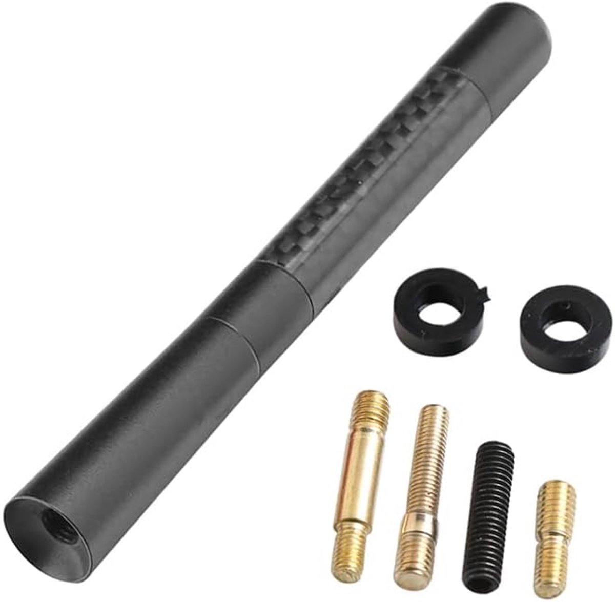 Korte Auto Antenne - Mini Antenne Stubby - Stabiele Radio Ontvangst - Koolstofvezel Look - 47 Inch - Zwart