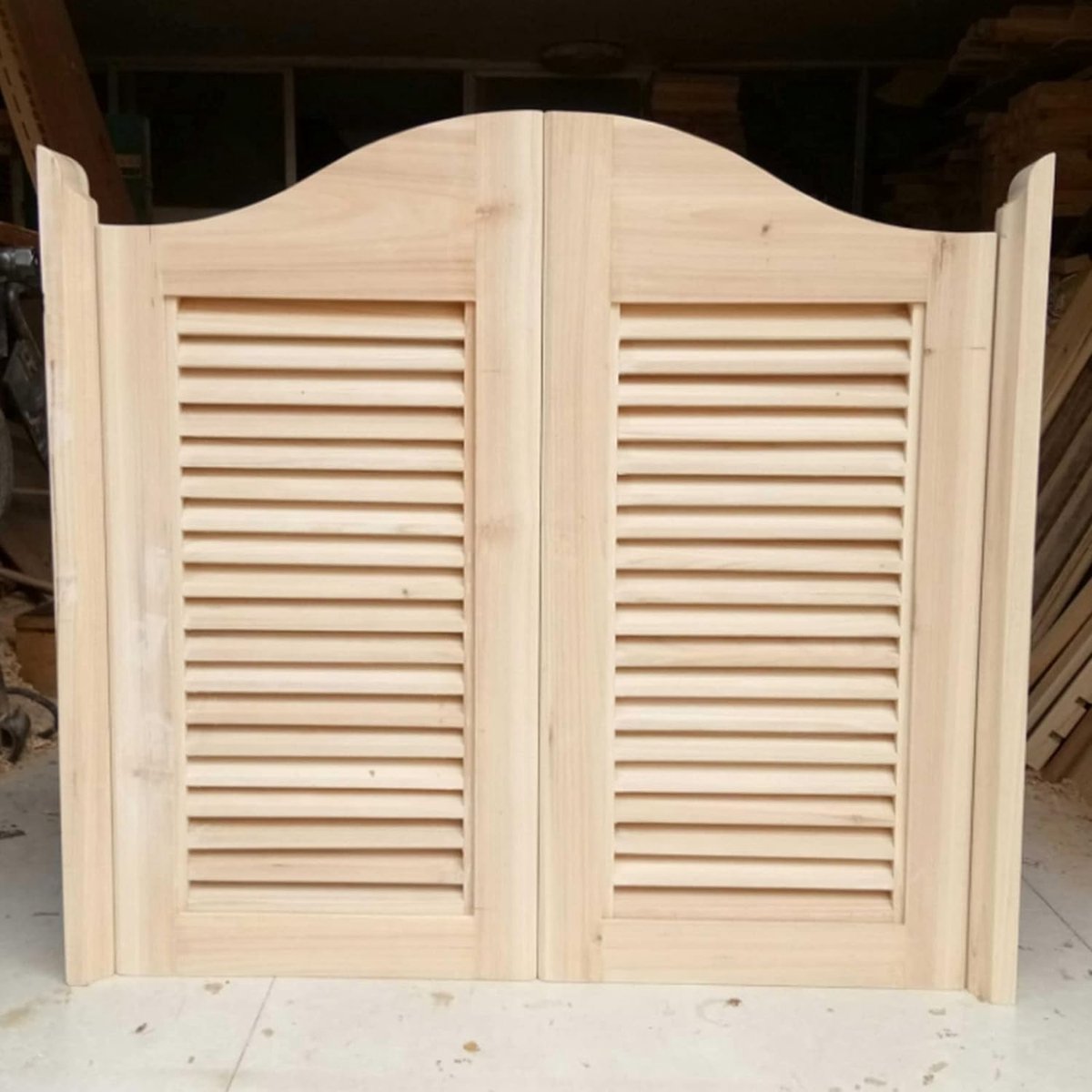Draaideuren Hout - Binnendeuren Saloon - Ruimte Verdelen - Automatisch Sluitend - 100x90cm - Naturel