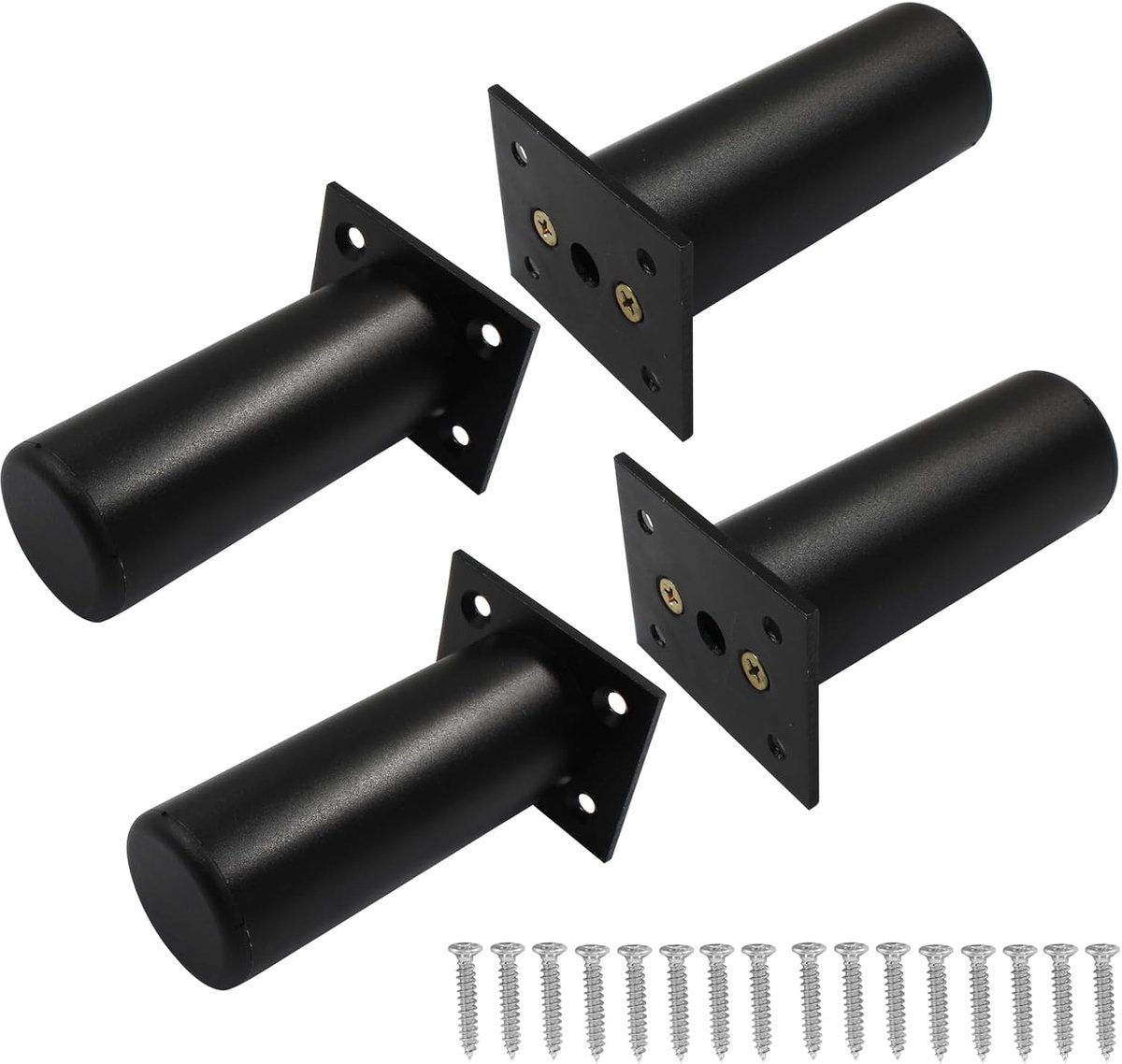 Meubelpoten set - Kastvoeten bankpoot - Meubels verhogen - Stevige aluminium constructie - 10 cm hoogte - Zwart