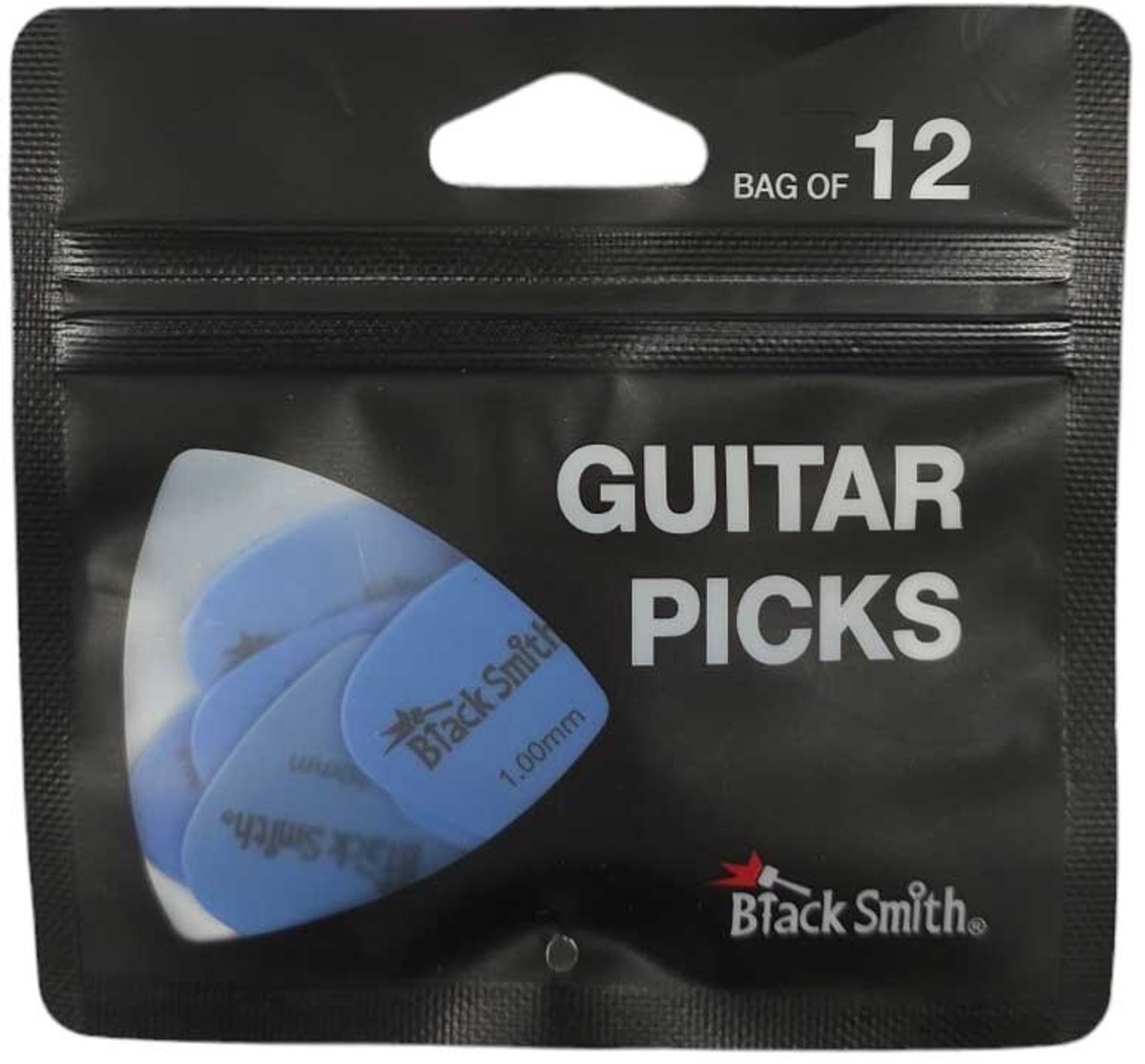 Blacksmith SDP010BE-H Delrin Standaard 1.0mm Plectrums Blauw 12-pack