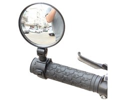 Fietsspiegel - Spiegel voor fiets - Achteruitkijkspiegel - Stuurspiegel - Bike mirror - Spiegeltje - Veilig fietsen - Fietsveiligheid - Verstelbaar - 5 cm diameter - Jonyx