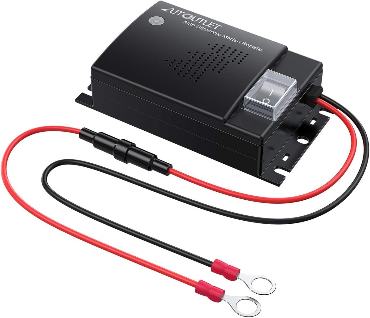 Thijox - Ultrasone Muisverjager voor Auto's en Stacaravans - 12V - Voorkom Marterschade - Geluidsgolffrequentie 12-45 kHz - 50 cm Kabellengte - Effect