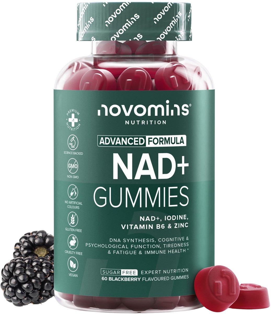Novomins NAD+ Gummies - 125 mg Nicotinamide - 60 Gummies - Braam