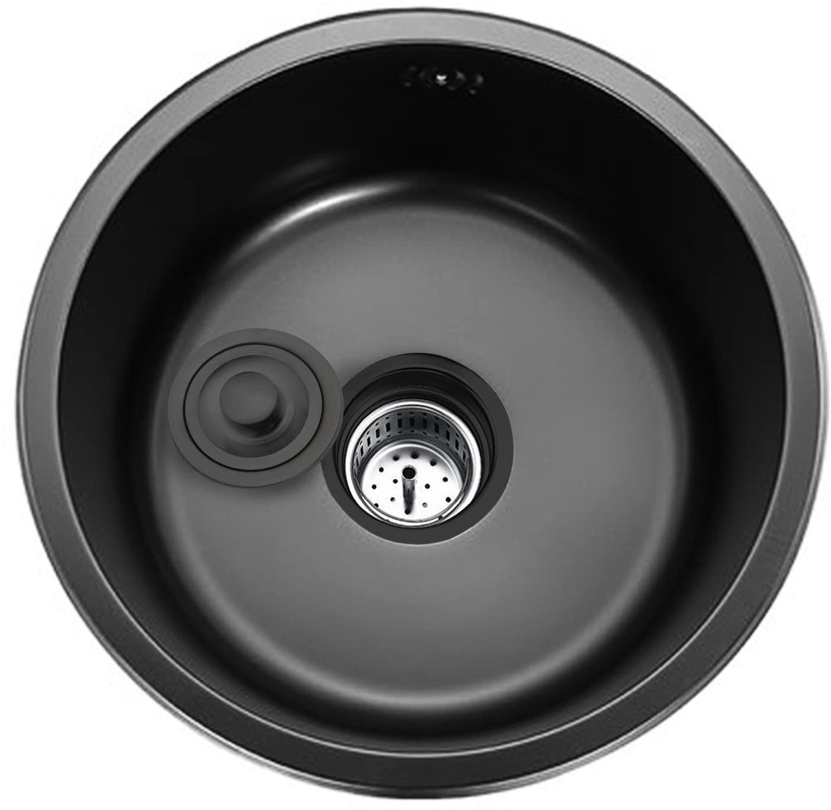 Dailygoods- Wastafel Premium T-304 Roestvrij Staal - Ronde Spoelbak - Keuken Gootsteen - Onderbouw/Opbouw - Duurzaam - Corrosiebestendig