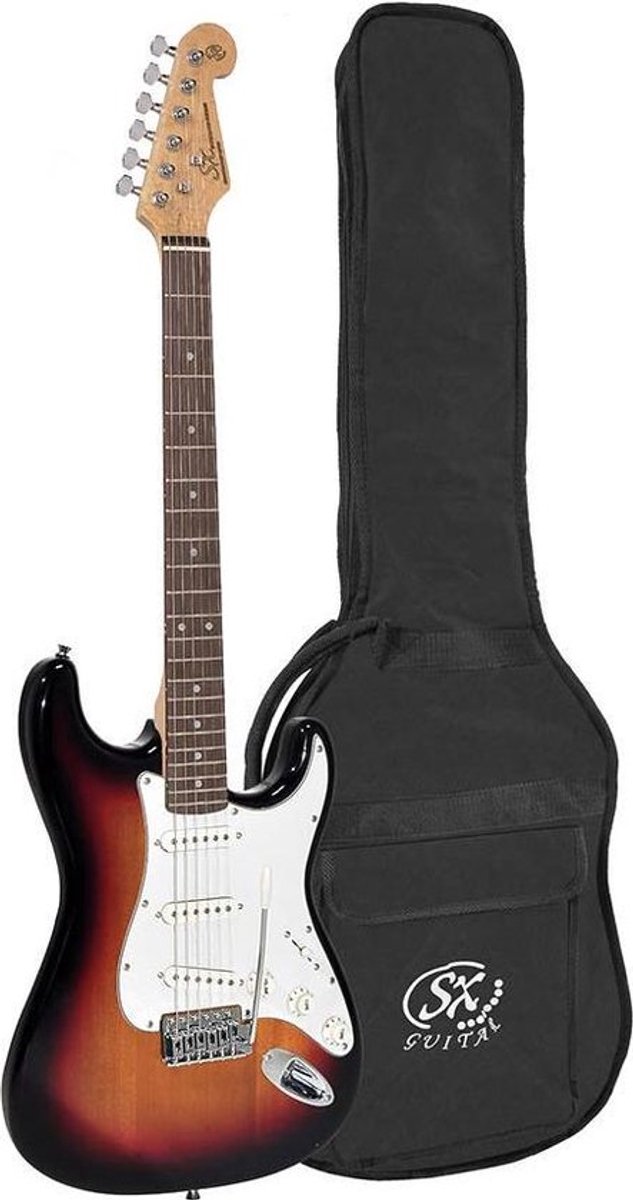 Elektrische gitaar SX - Gitaar voor volwassenen - stratocaster gitaar - sunburst elektrische gitaar - Gitaar met tas - Elektrische gitaar met tas - starter gitaar