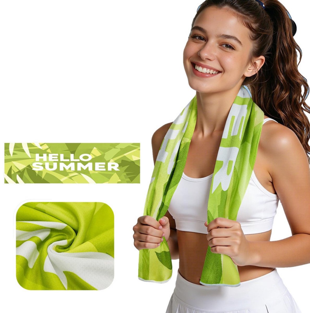 30x100 cm Koelhanddoek – Sneldrogende zomerhanddoek – Sporthanddoek – Yogamat-handdoek – Fitnesshanddoek om zweet af te vegen – Handdoek met print – Draagbare fitnesshanddoek – Unisex – Zweetafvoerend voor fitness, yoga, hardlopen, zwemmen en meer