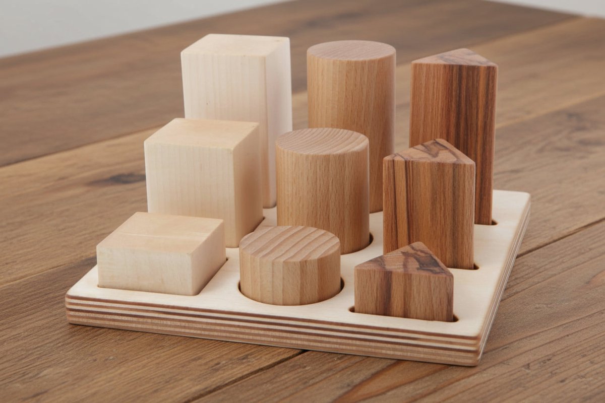 Houten vorm sorteerblokken