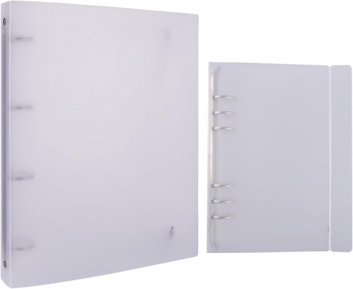 Set van 2 Transparante Soft PVC Binder Covers voor A4 en A5 Notebooks met Matte Afwerking voor Stamp en Die Opslag