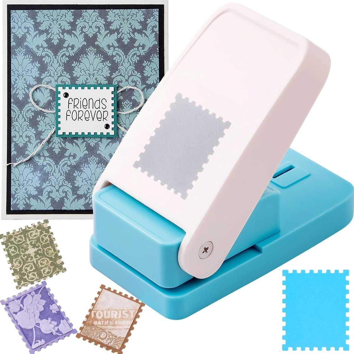 Grote rechthoekige stempelperforator 3,8 x 3,2 cm voor knutselen, scrapbooking en creatief werk