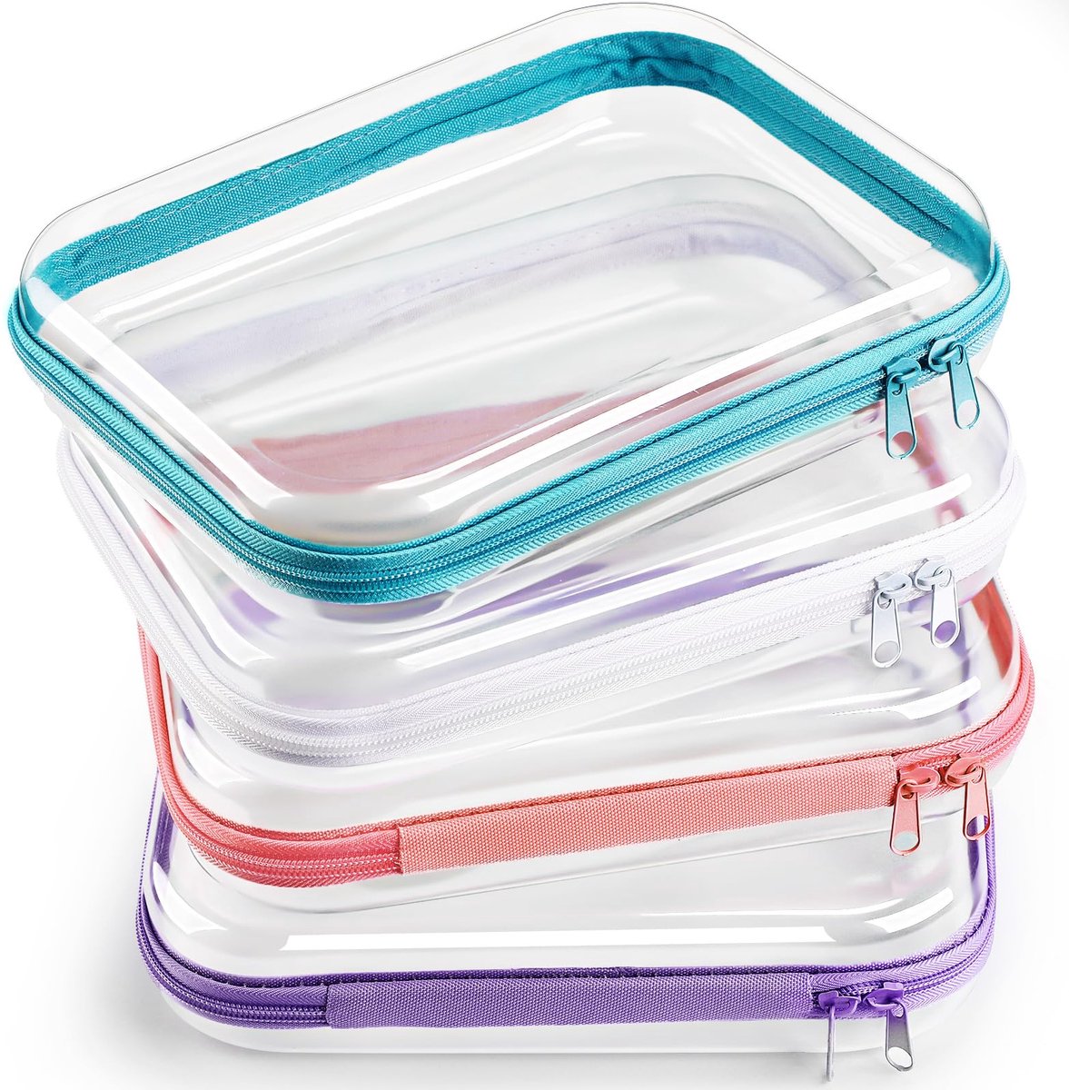 Ritsdoos - 4 stuks hard transparant plastic 9,8x7,9x2 inch meerkleurig opbergdoos voor make-up snoep bouwblokken puzzels opruimen