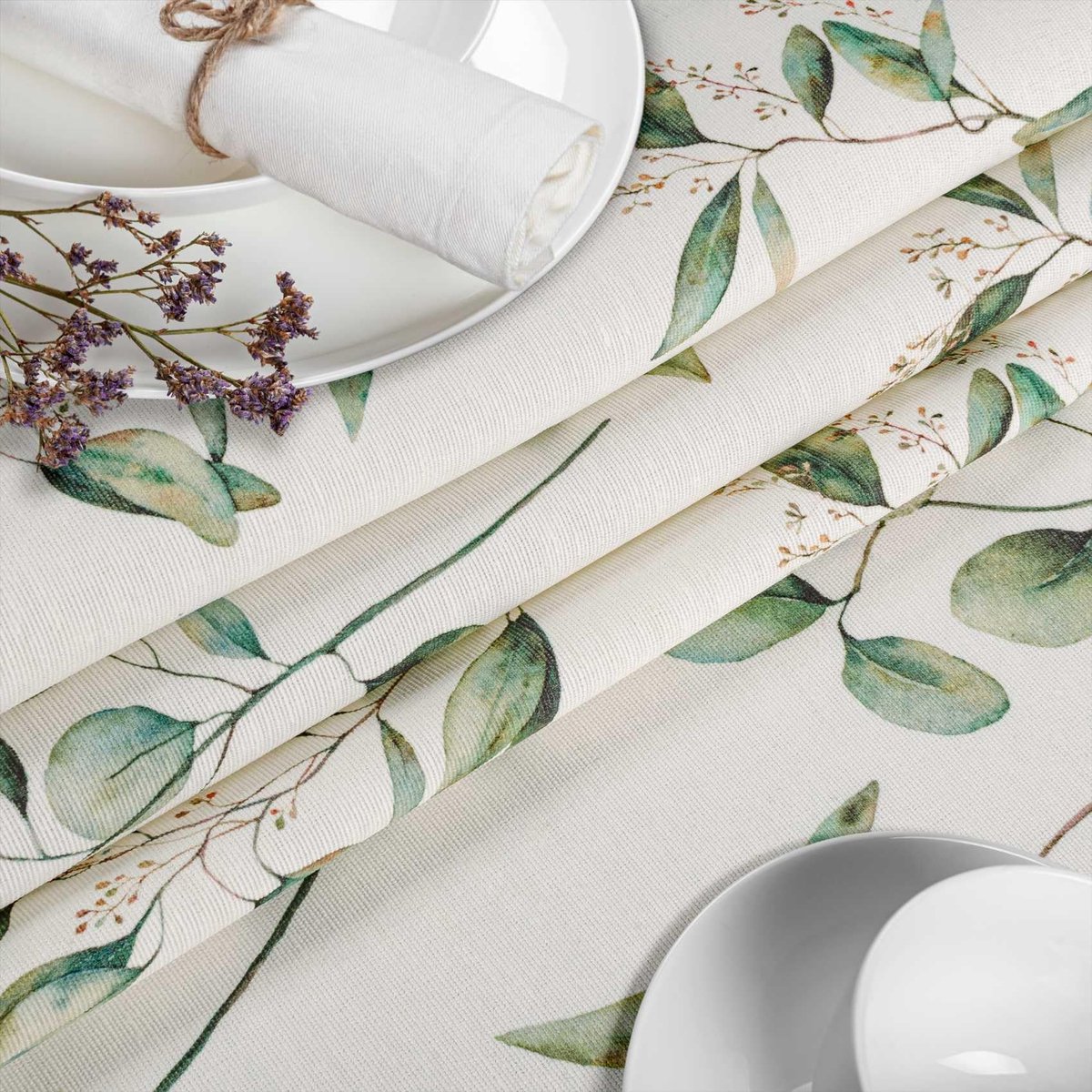 ANRO Tafelkleed Botanische bladeren Groen Ovaal 240x140cm Rechte rand Afwasbaar Waterafstotend
