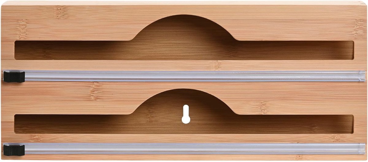Folie Dispenser Snijder - Keukenrolhouder Organizer - Keuken Organiseren - Ingebouwde Scherpe Snijder - 33.5 x 14.2 x 7 cm