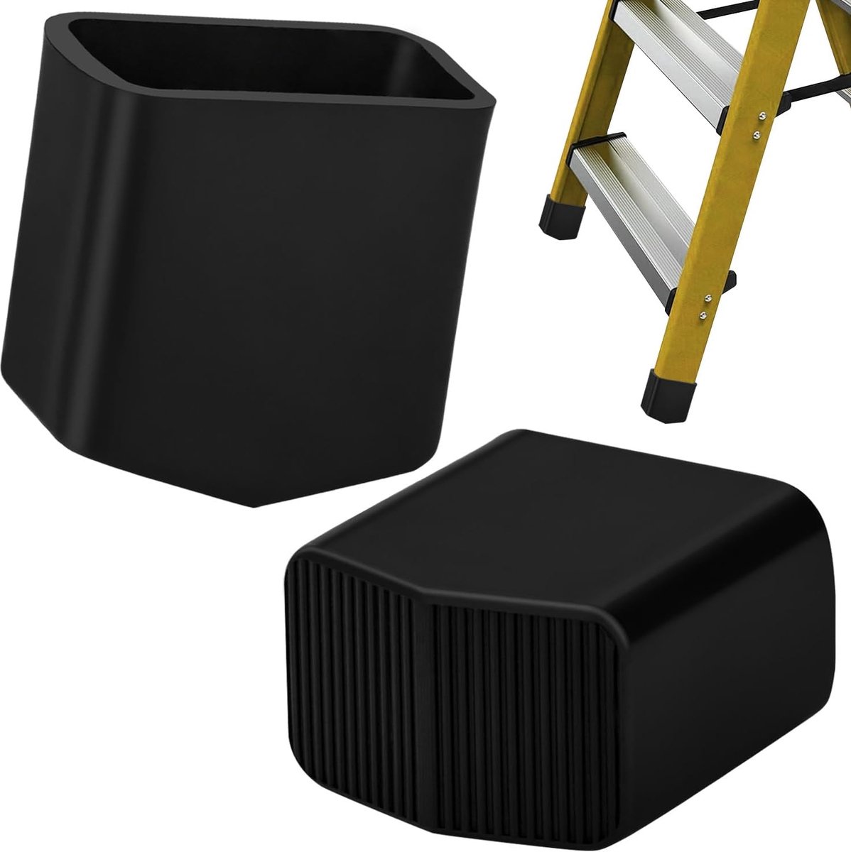 SnelShoppen - Ladderpoten Antislip - Telescopische Ladder Voorkomt Vloerschade - Visgraatpatroon - 20 x 33 mm - 2 Stuks - Ideaal voor Thuis en Tuin