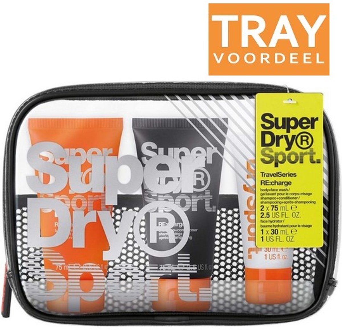 SUPERDRY SPORT RE:CHARGE TRAVELSERIES GESCHENKSET 6 X 1 STUK