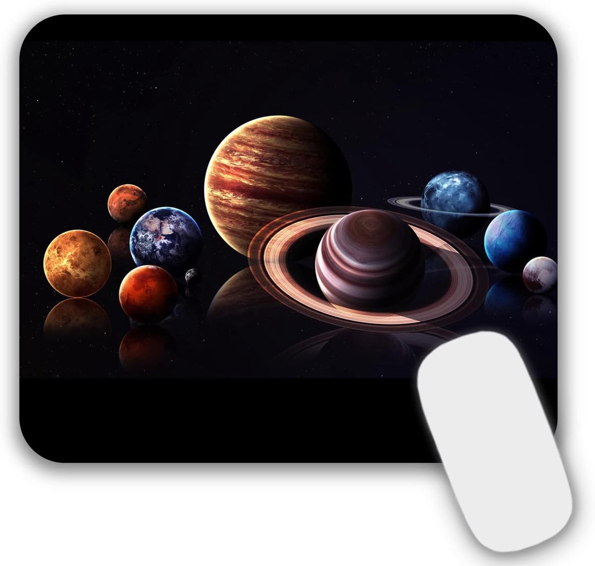 Kleine Motief Muismat 24 x 20 x 0,3 cm - Zwarte Antislip Muismat voor PC, Laptop en Thuiswerk