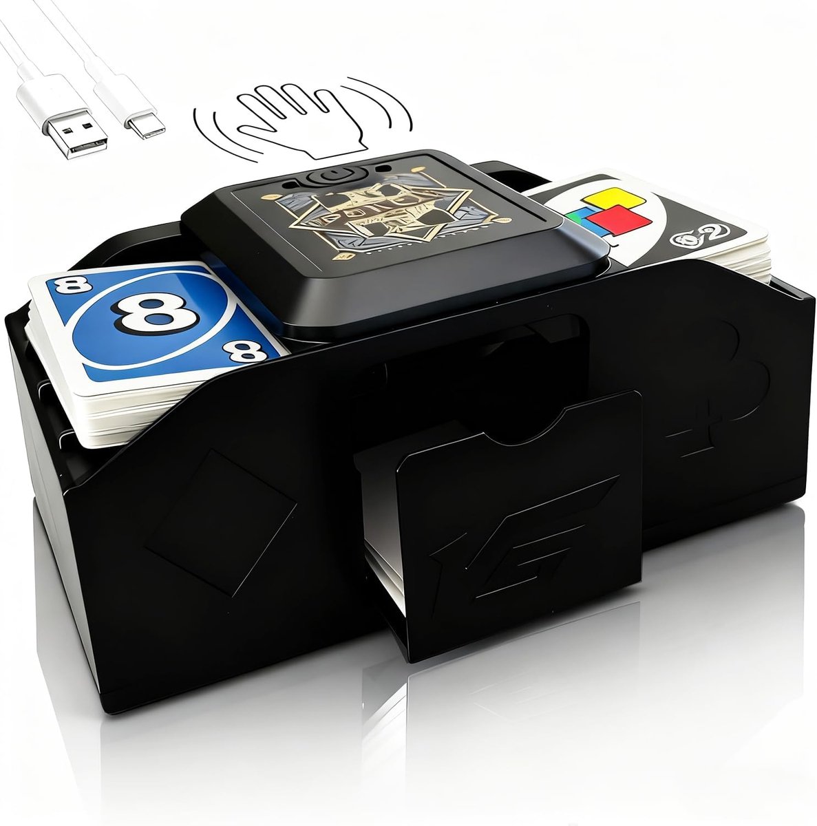 SnelShoppen - Automatische Kaartmenger voor Poker en UNO - Elektrische Kaartshuffler met USB/Batterij - Voor Thuis, Feest en Kaartspellen - Geschikt v
