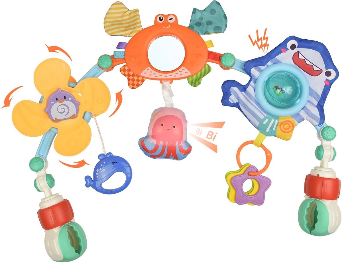 SnelShoppen - Coriver Babykinderwagen, Speelboog, Wikkeltafel, Speelgoed voor Baby's van 0-6 Maanden, Babyboog, Kinderwagenketting, Cadeau voor Jongen