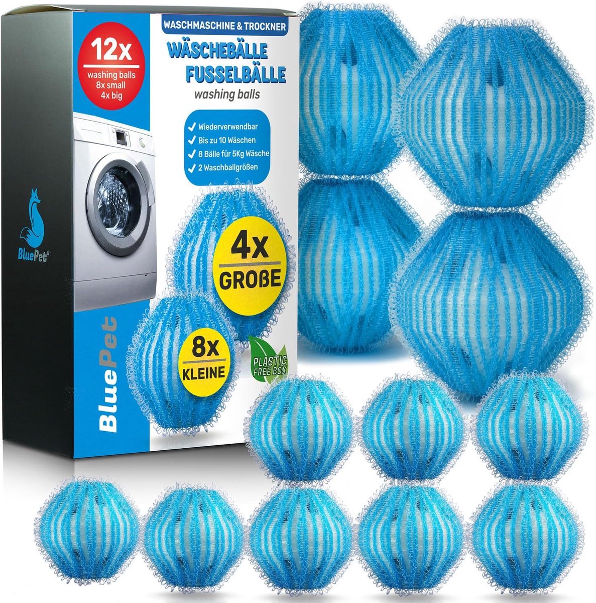 Thijox - Haarverwijderaar Ballen voor Wasmachine - 12x Herbruikbare Fluweelballen - Verwijdert Dierenharen, Muffelingen & Fluweel - Haarvanger en Droo