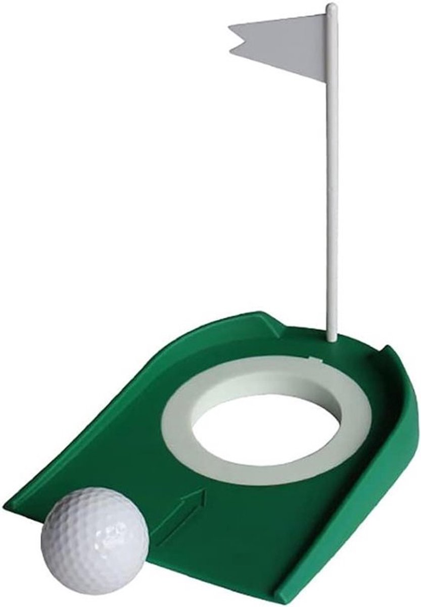 - Golf-putt beker - Trainingshulp - Afneembare vlag - Voor mannen en vrouwen - Kunststof - Praktijkaccessoire - Geschikt voor binnen buiten - Witte vlag
