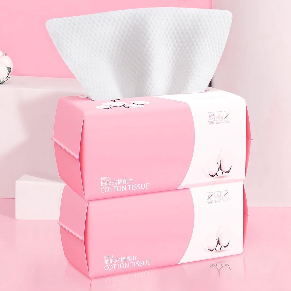 Thijox - Wegwerphanddoek 100 stuks - Zachte Katoenen Gezichtsdoekjes - Ideaal voor Reiniging, Huidverzorging, Make-up Remover - Duurzaam en Absorberen