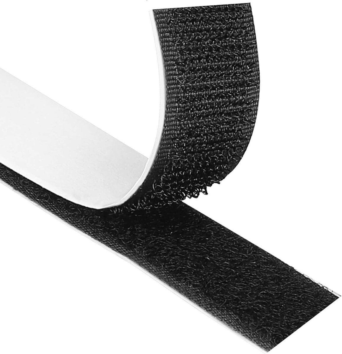 VHV - Klittenband Zelfklevend - 8 m x 20 mm - Extra Sterke Haak- en Lusband - Zwart - Voor Thuis en Kantoor