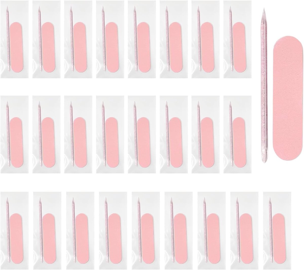 SnelShoppen - Set van 25 Mini Nagelvijlen en Nagelstokjes - Perfect voor Manicure, Professionele Salons, Gelnagels en Nagelverzorging - Sterk Kunststo