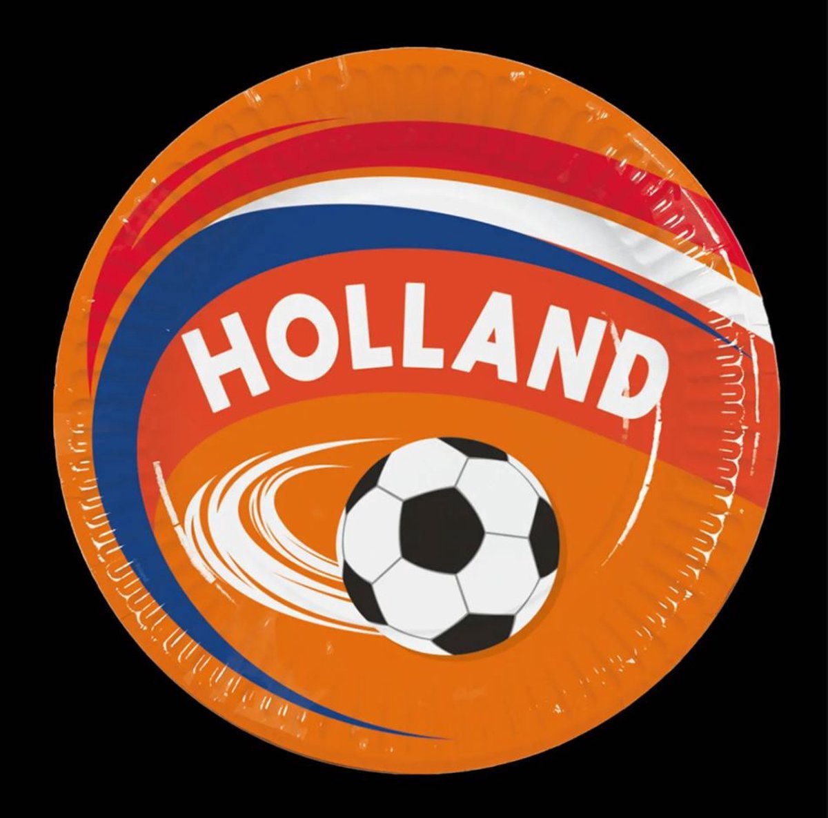 8x Papieren borden - Holland - Nederland - Oranje - Voetbal - EK/WK - Koningsdag - Paper plates - Supporter servies - Jonyx