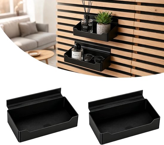 2 Stuks Wandpanelen Accessoires voor Plantenhouder - Organisatorische Boxen en Opbergmanden zonder Boren voor Keuken en Bloemen