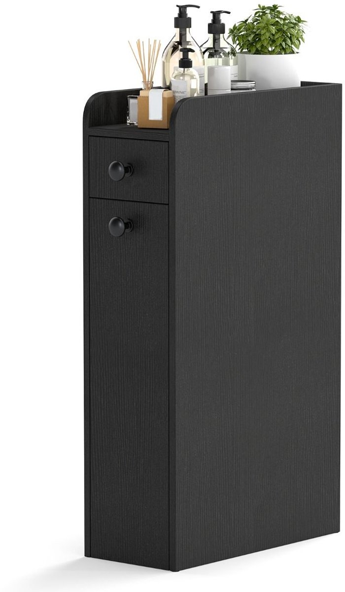SureDeal® - Badkamerkast - Nis Kast - Wieltjes - Open Legplank - Laden Smalle Niswagen - K