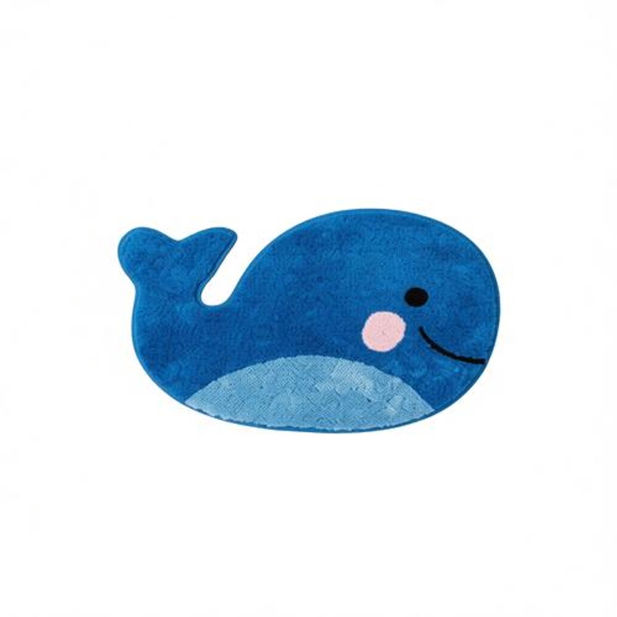 BILMU Badkamer Tapijt Antislip Badmat Blauw Walvismotief Microvezel 47x63 cm - Absorberend & Wasbaar