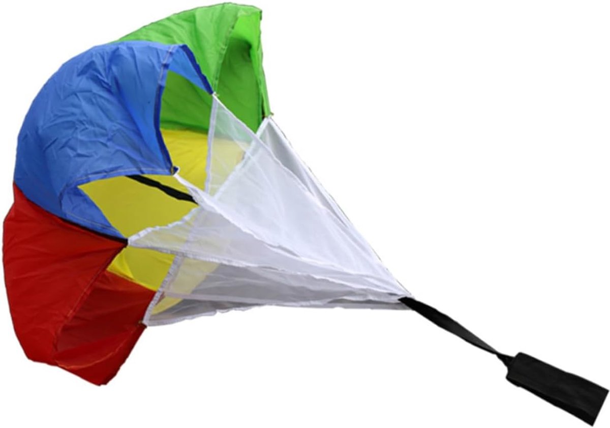 Weerstandsparachute - Sprint parachute - Sporttraining - Met gaaspaneel - 115x100cm - Kleurrijk