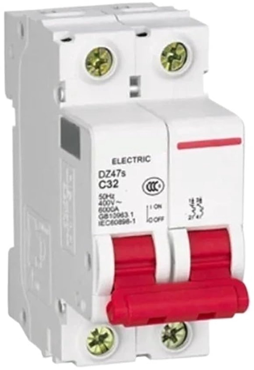 Mini Stroomonderbreker - RCBO RCD Schakelaar - Elektrische Beveiliging - Drievoudige Pool - 25 Ampère - Grijs