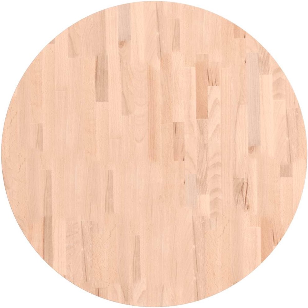 Tafelblad Beukenhout - Vervangend blad - Eettafel opknappen - Massief materiaal - Ø80 cm - Lichtbruin