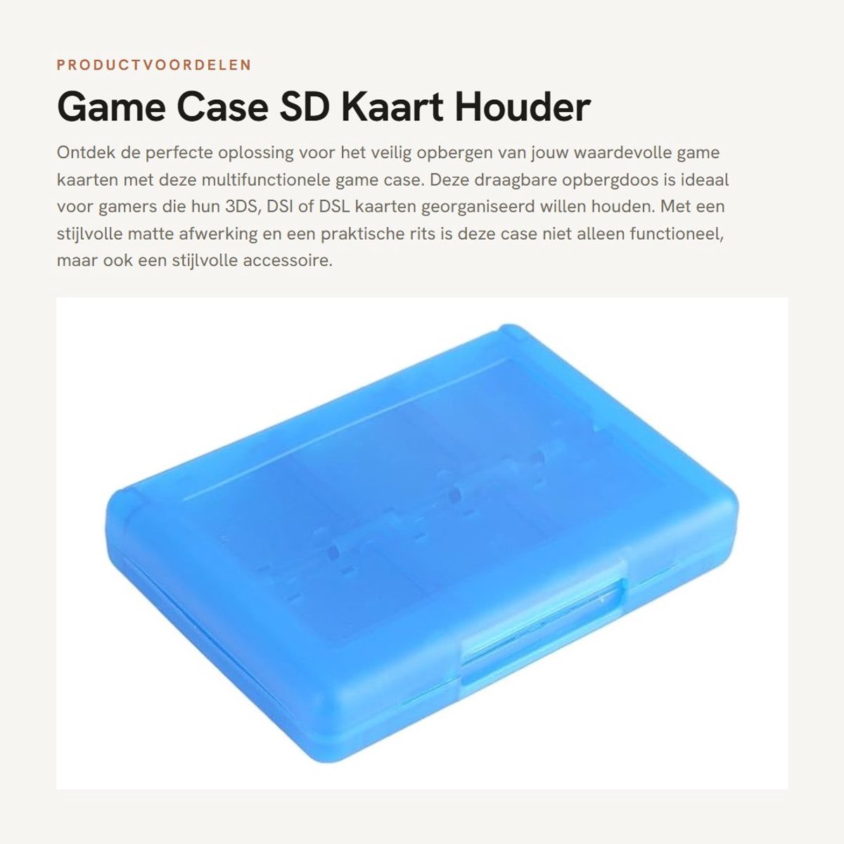 Dailygoods- Game-Koffer Antishockhouder - Draagtas - Opbergdoos - Voor 28 Speelkaarten - Capaciteit voor 2 SD-kaarten - Afmetingen 12,7 x 9 x 2,3 cm - Speelkaartenhouder