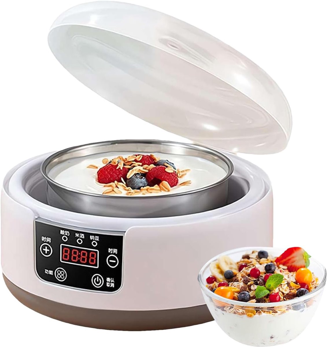 Yoghurtmaker - Dessertapparaat - Thuis Maken - Tijd en Temperatuur - Compact Formaat - Wit