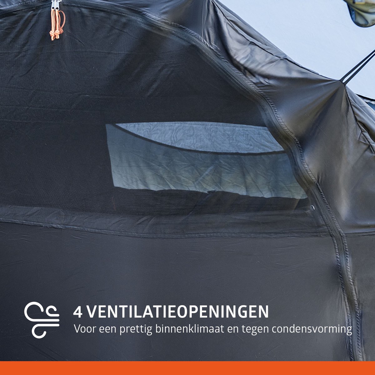 Campout 6 Persoons Familietent Koepeltent Vis-à-Vis – 2 Slaapcabines – 5000 mm Waterdicht – Uitneembaar Grondzeil - Grote Leefruimte – Incl. Luifel – foto 7