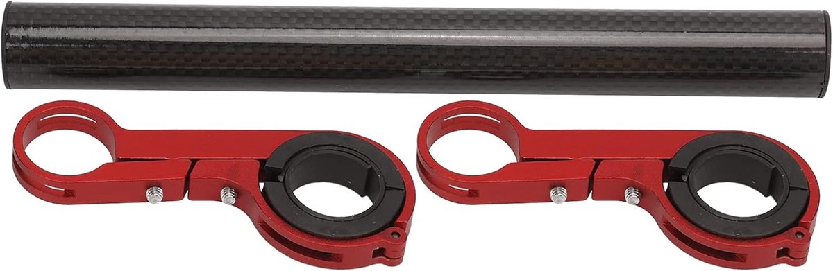 Fietsstuur Extender - Stuurhouder - Accessoires Monteren - Lichtgewicht Koolstofbuis - 2 Stuks - Rood