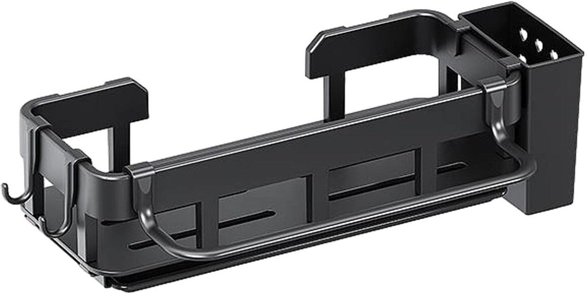 Keuken gootsteenorganizer - sponshouder met zelfledigende afvoerbak - hangende keukenorganizer - handdoekhouder - opbergdoos voor afwasborstels - keuken en badkamer sponshouder gootsteen magnetische