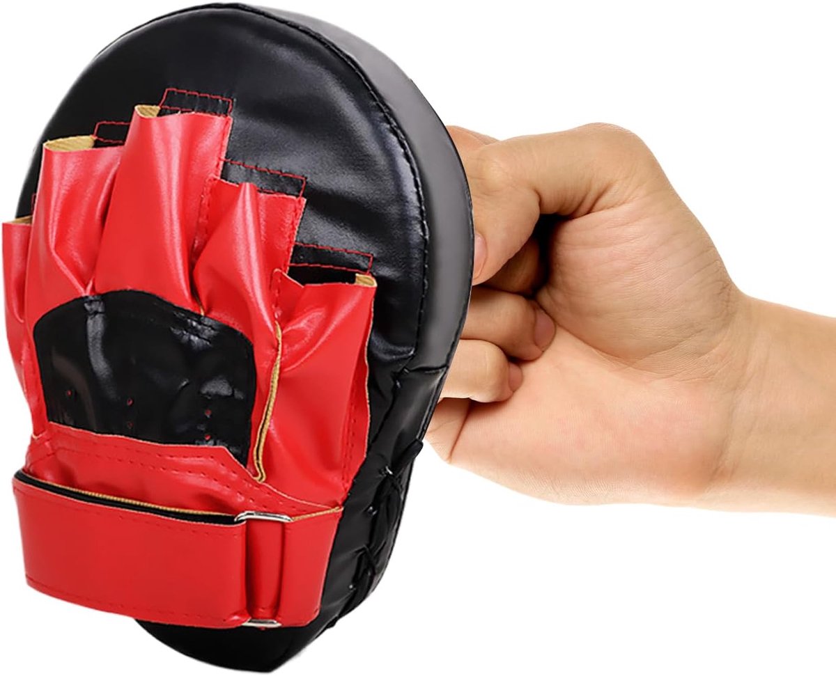 Bokstraining Pads - Gebogen Stootkussens - Vechtsport Training - Schokabsorberende Vulling - 25x17x8 cm - Zwart