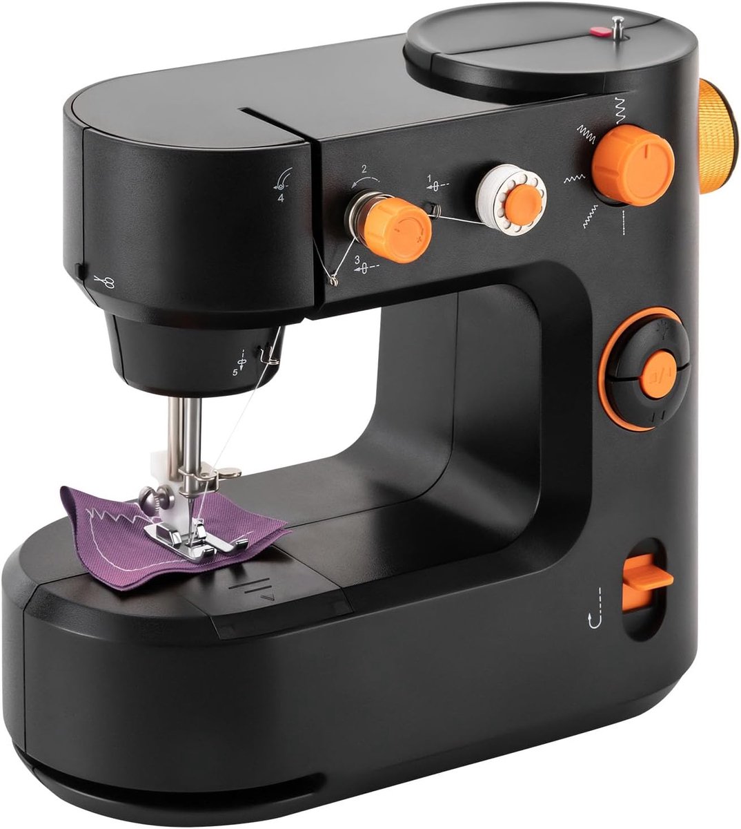 Mini naaimachine - Beginner naaiset - Kleding repareren - Twee snelheden - 26.5 cm - Zwart