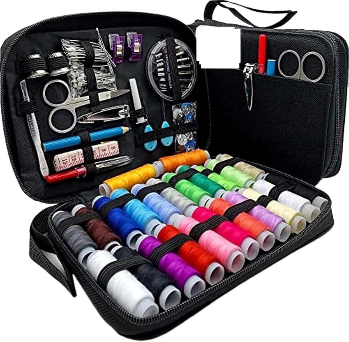 Naaiset - Reparatieset - Kleding repareren - Compleet met accessoires - Groot formaat - Zwart
