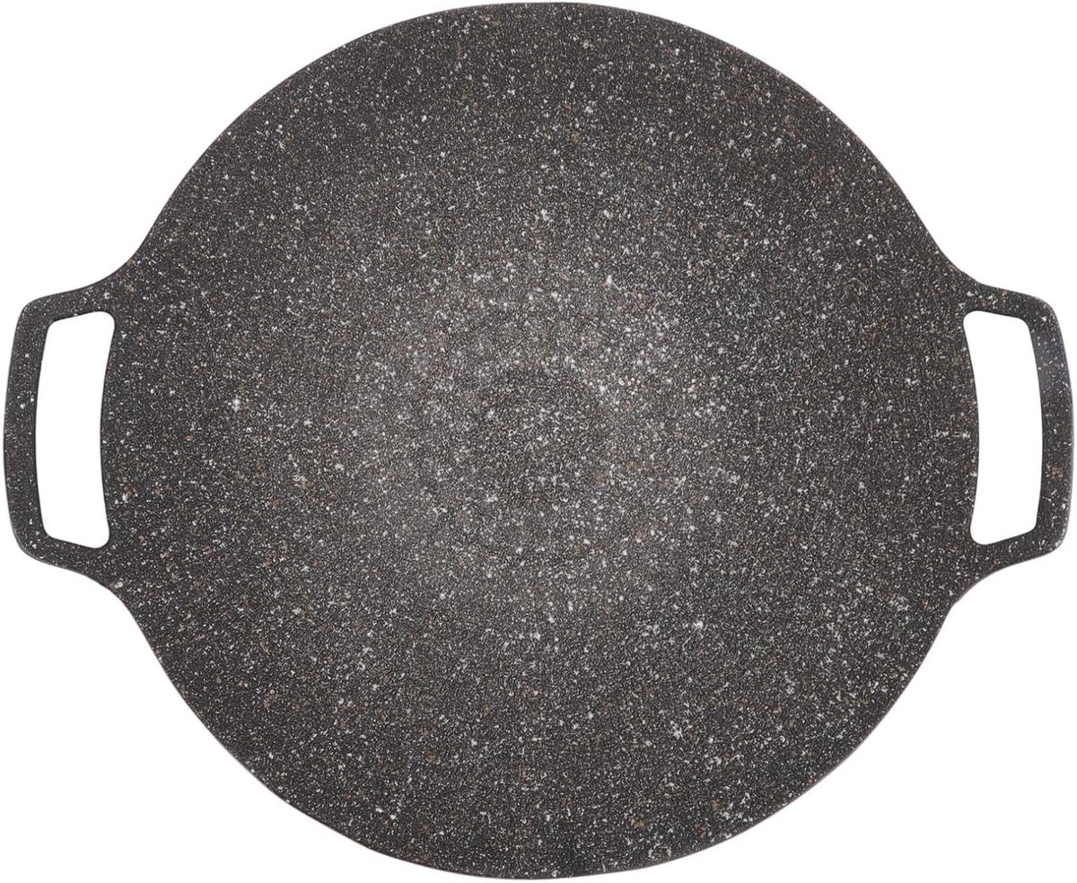 BBQ-plaat Koekenpan Grill Buiten koken Antiaanbaklaag 30 cm Zwart